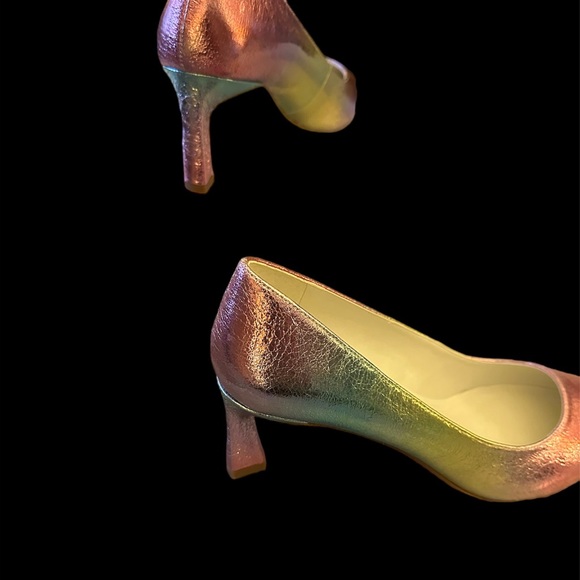 Franco Sarto Pink, Green and Yellow Metallic Pump, 2-3/4 inch heel. - Picture 2 of 6